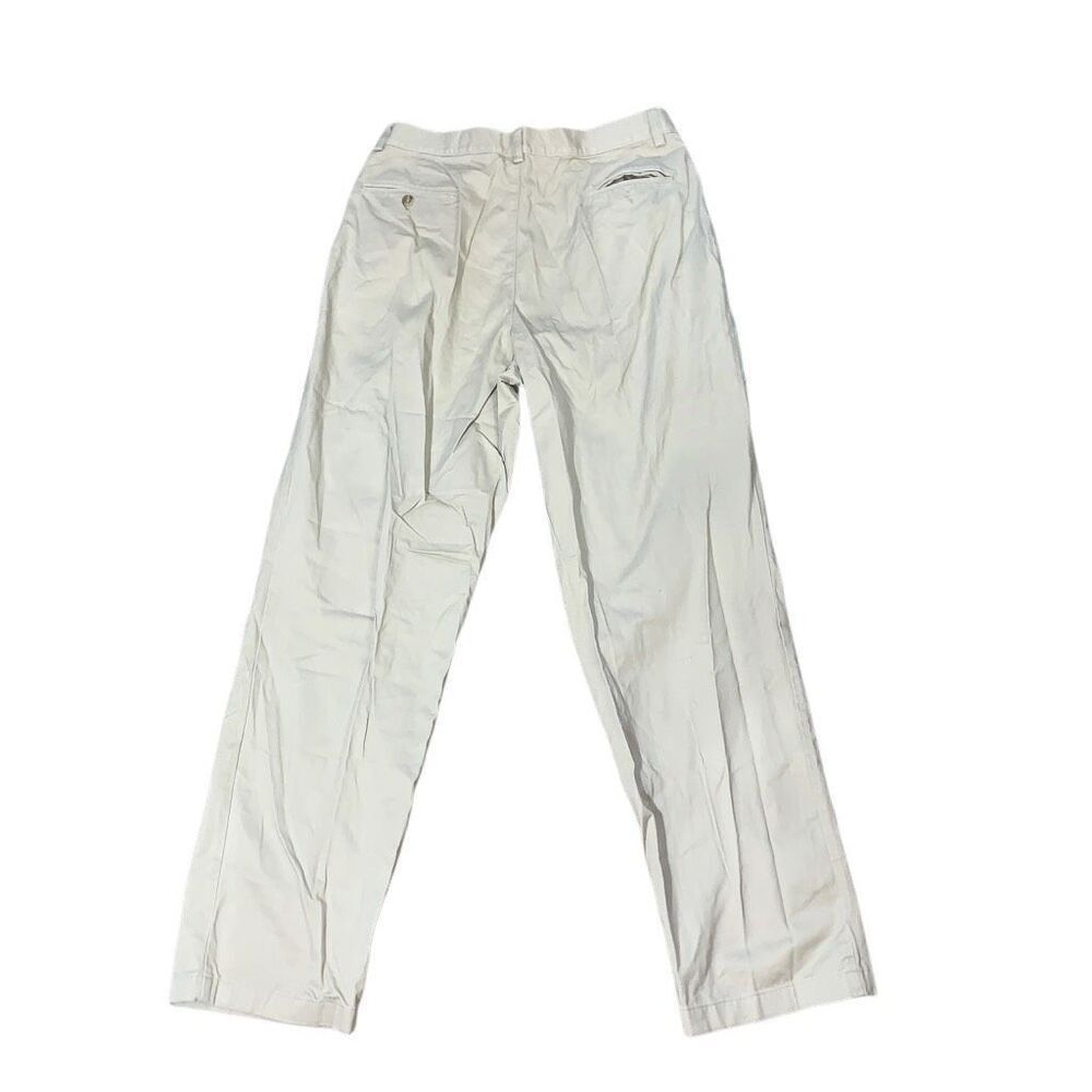 Eddie Bauer Mens Size 36x34 Pleated Front Chino Pants Tan Khaki Pockets Cotton